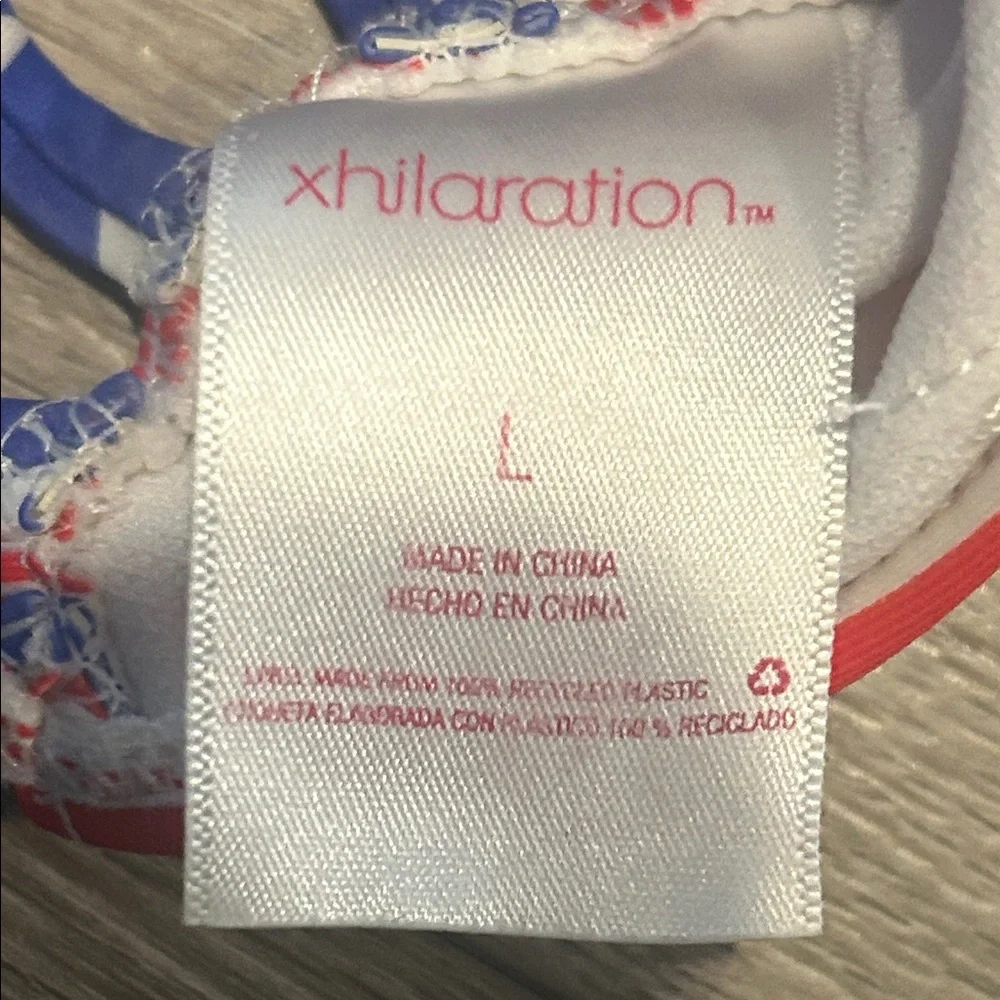 Xhilaration Red and Blue Crop Top - Picture 2 of 5